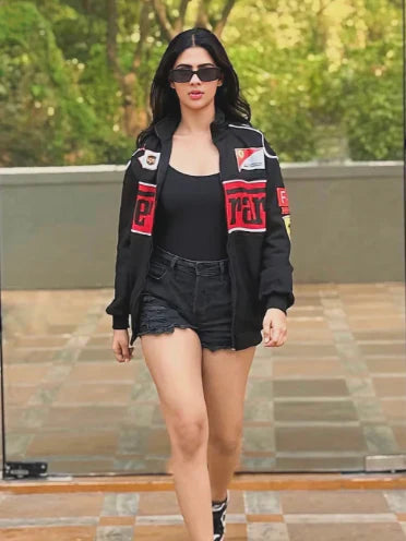 Black Ferrari F1 Vintage Racer Jacket | Classic Racing Style